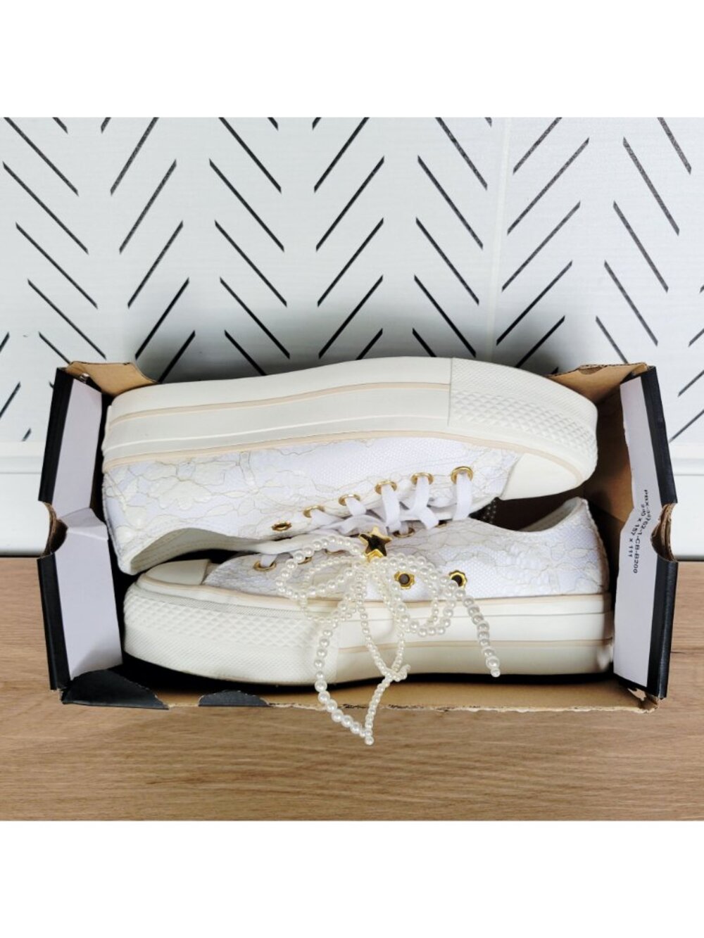 Converse Chuck Taylor Platform Pearls Lace 8.5 Women Shoes Party Sneaker A15197C - Picture 7 of 16